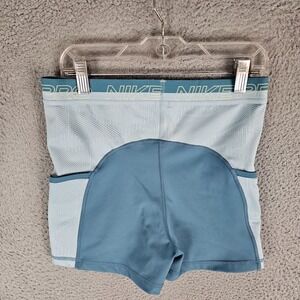 Nike Pro Training Shorts Women Medium Blue Dri Fit Pockets High-Waist DX0059 440